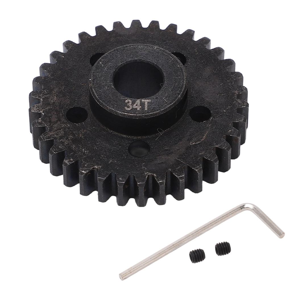 34T RC Motor Gear M1.0 8mm Gear Bore Steel Black RC Motor Pinion Gear for Arrma 17 18 RC Cars