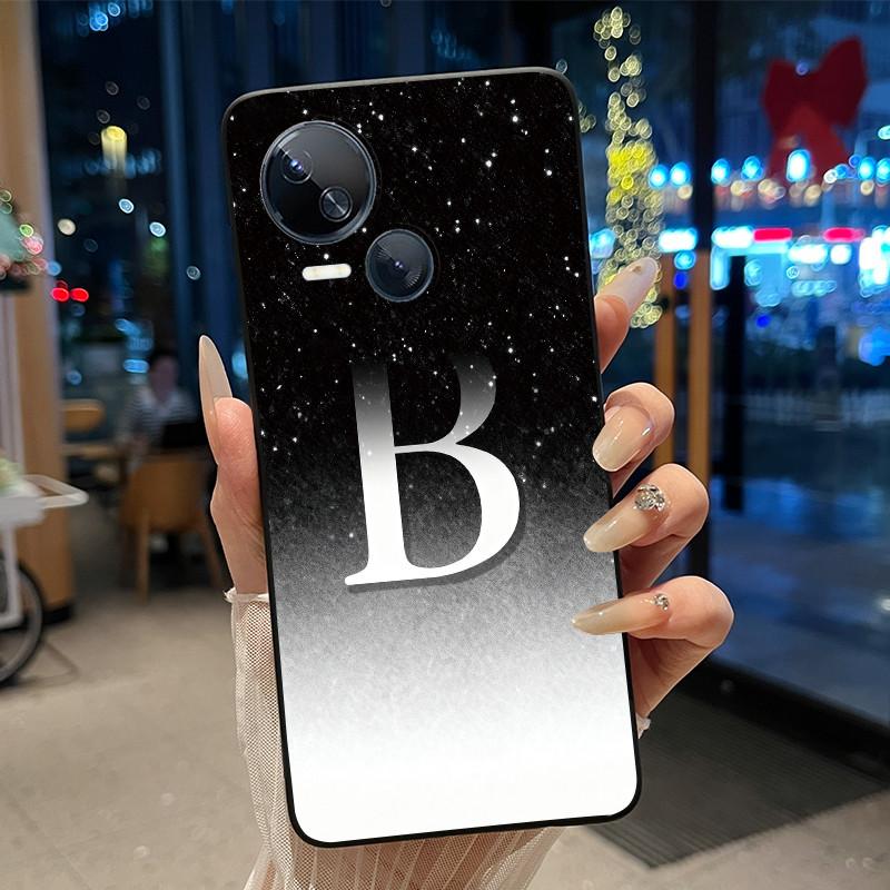 Kratzfeste Handyhülle Für Tecno Spark 10 5G Hülle Mode Neu Schwarz und Rosa Buchstabe Mit Blume Weiches Silikon Schwarze Rückseite