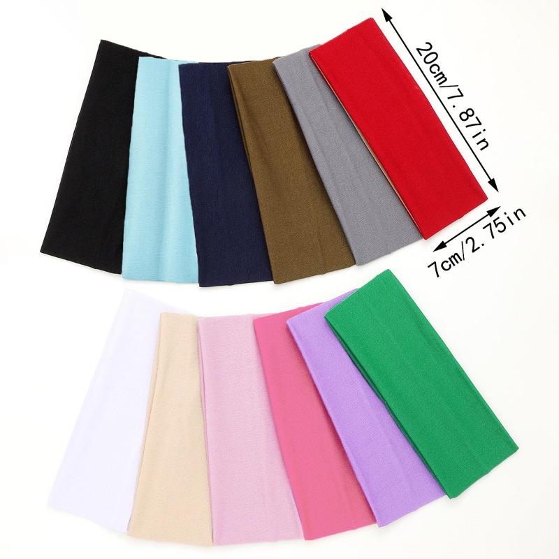 Pure Color Widened 7CM Hairband with High Elasticity, Suitable for Sports, Headscarf, Yoga, Hair Accessory