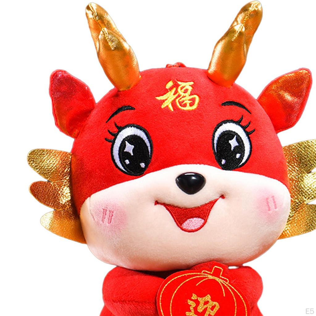 Chinese Dragon Plush Toy Year Animal Doll for Festivals Cafe Hotel