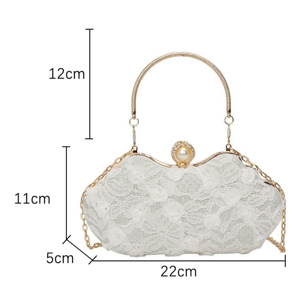 Luxury Polyester Lace Flower Bag Lace Flower Banquet Bag Clutch Handbag Women