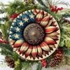 Metal Tin Wall Art Sign, Vintage American Flag Rustic Decor Gift for Home