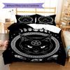 Bettwäsche mit Satansymbol-Muster, Steppbett-Set Bettbezug Kissenbezug Heim-Geburtstagsgeschenk (1 Bettbezug + 2 Kissenbezüge, ohne Füllung)