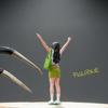 Realistic Skirt Girl Figure Model 1:64 Scale Hand Painted Miniature Figures for Dioramas Props,Photography Collector