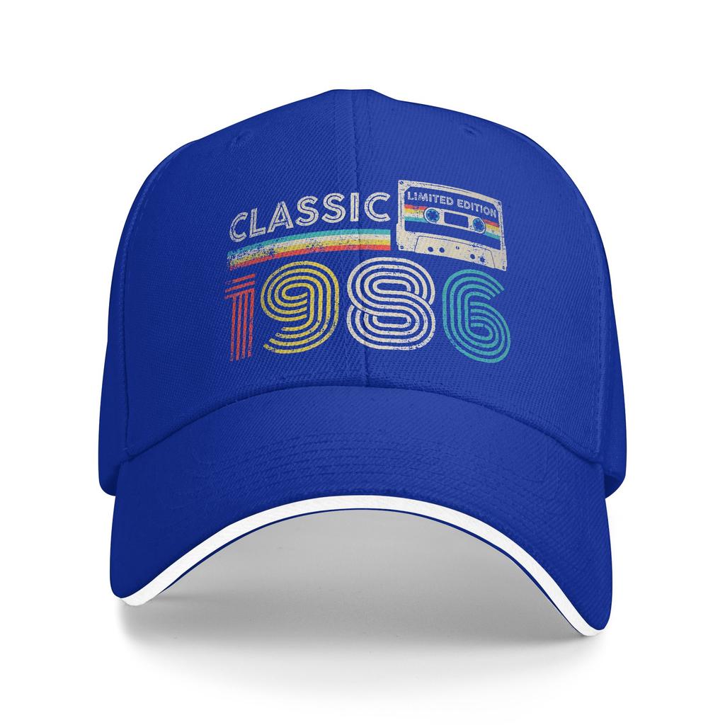 Classic 1986 Vintage 1986 Cassette Tape Sun Baseball Cap Spring Men Print Trucker Hat Quality Fashion Tennis Skate Snapback Cap