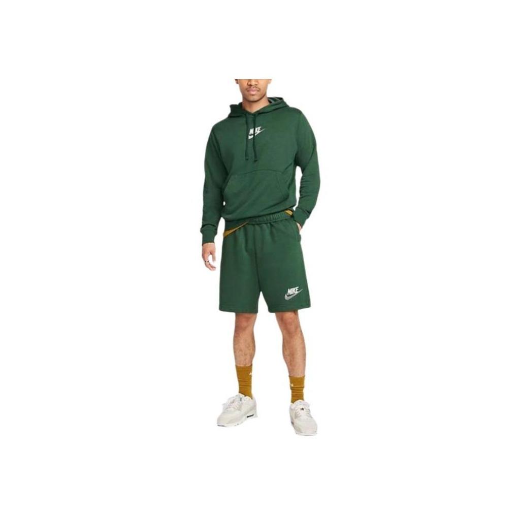 Nike Pánská ležérní mikina s kapucí s vyšívaným logem Zelená FB7789-323