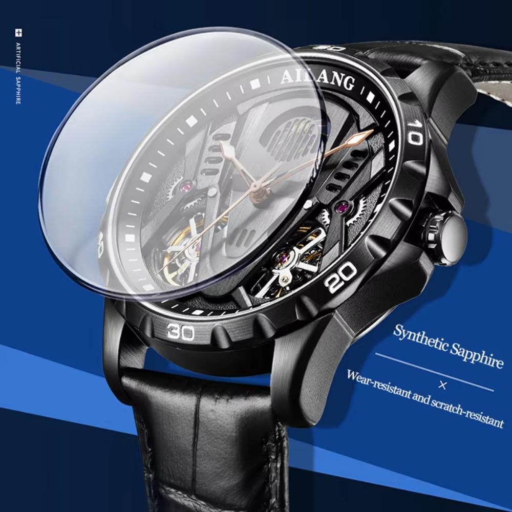 Fase Lunare Impermeabile 3Bar Automatico Logo Personalizzato 2026 Ultimo Best Seller Doppio Tourbillon Orologio Meccanico Moda Sportivo