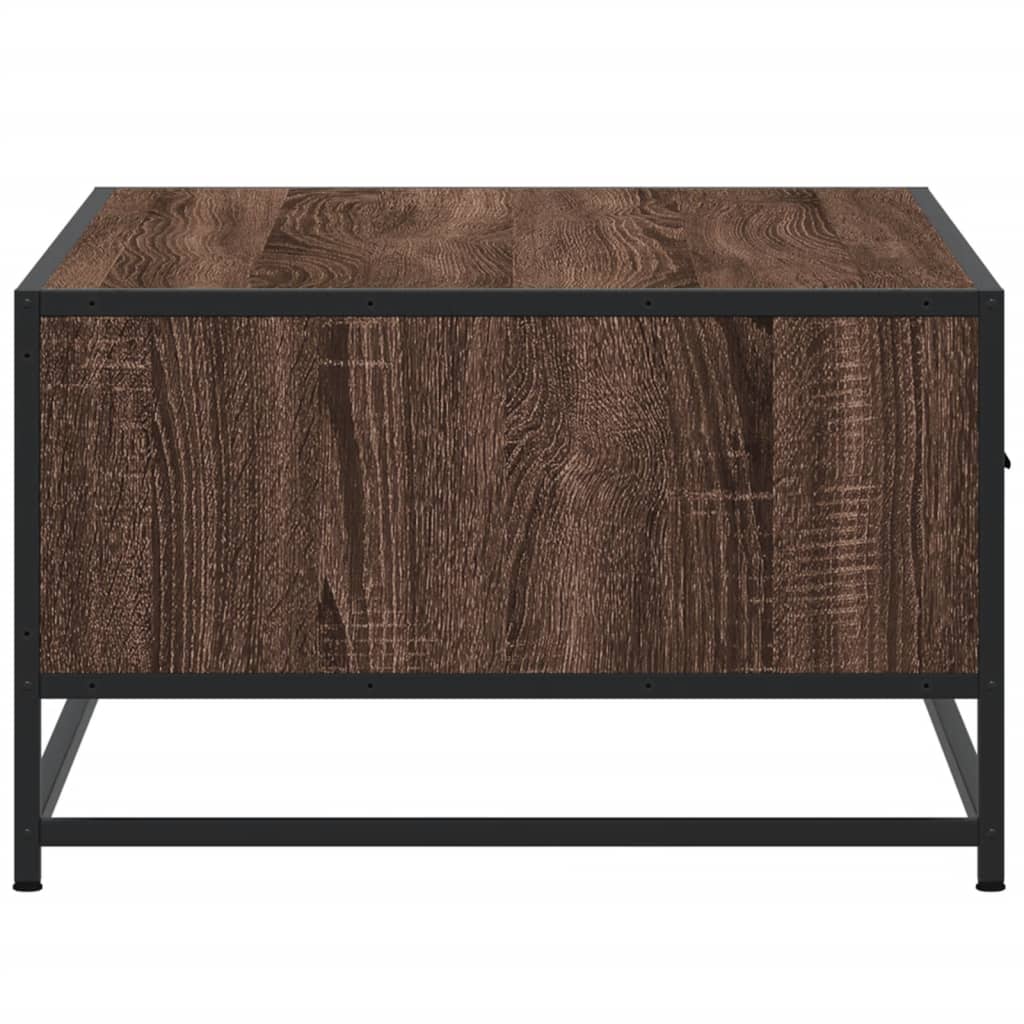 Coffee Table Brown Oak Effect 90 X 57 X 35 Cm Engineered Wood & Metal