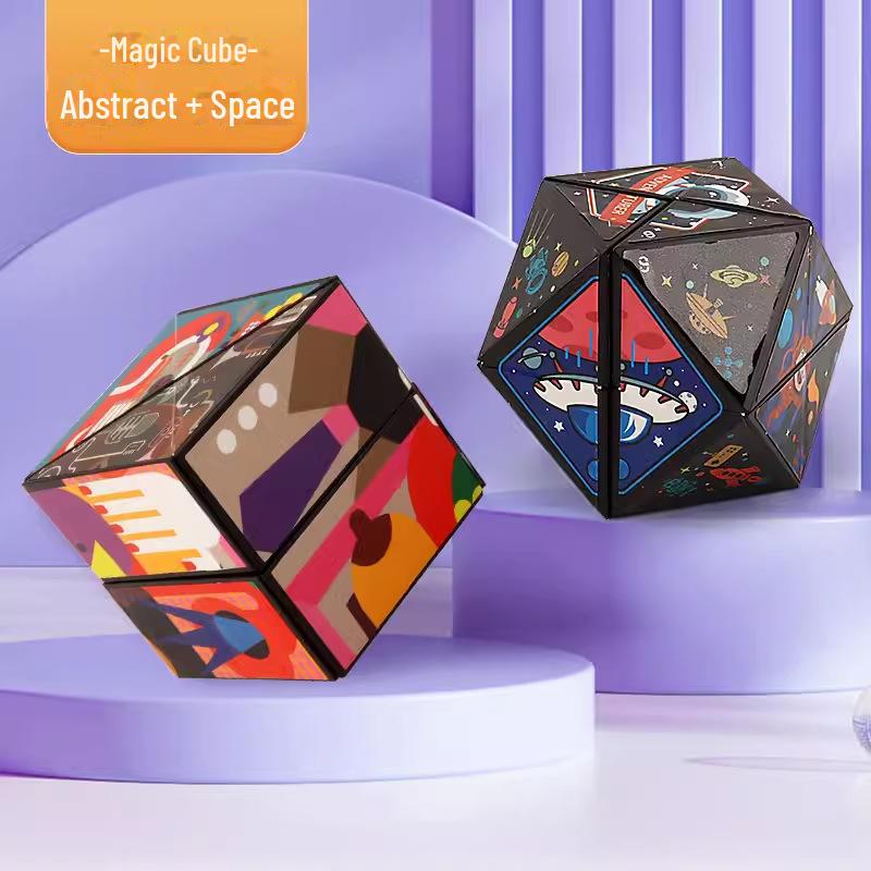 3D Magická kostka Geometrické stavební bloky - Vzdělávací hračky pro trénink dětského myšlení