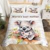 Koala Duvet Cover Twin Double Cute Animal Comforter Cover Kids Girls Bedroom Decor Theme Bedding Set Safari Wild Quilt Cover