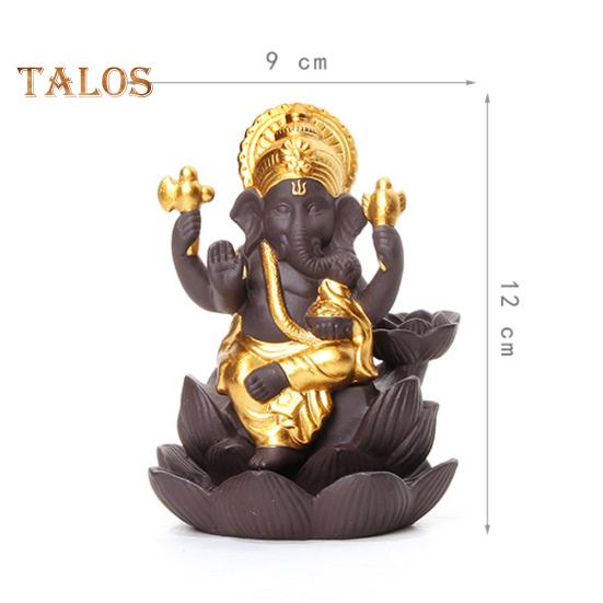 CO&LO Lord Ganesha India Elephant God Backflow Incense Burner Censer Holder Gift Decor