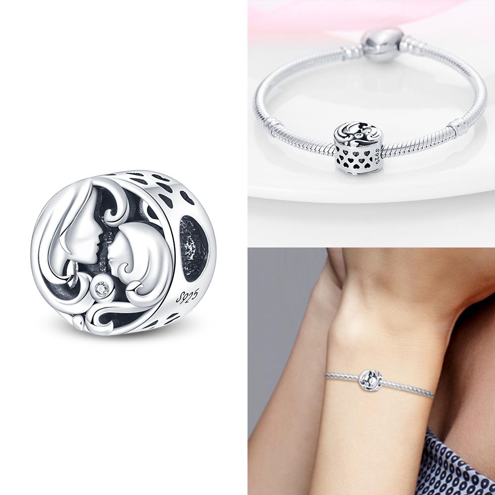 Rose Pink Zircon Love Heart Color-Changing Beads Fit Bracelet Charms Copper Original Jewelry Couple Wedding Diy Accessories