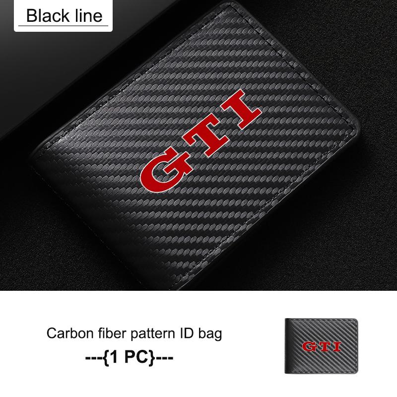RUN1 For Volkswagen VW Carbon Fiber Car Men's Card Bag Storage With Multiple Cards Polo Jetta Sagitar Magotan Passat B5 B6 B7 CC