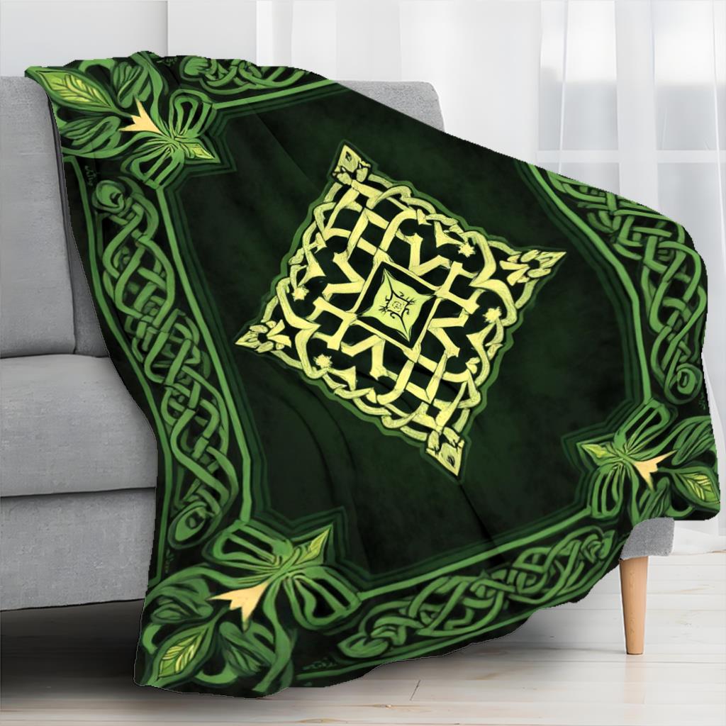 Contemporary Celtic Knot Flannel Throw Blanket - Soft Cozy Fleece Blanket,  Warm All-Season Home Decor