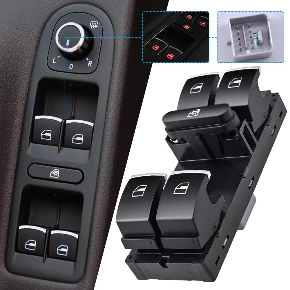 SORGHUM 5ND941431A 5ND941431B For VW Golf 5 6 GTI Mk5 Mk6 Jetta 5 6 Passat B6 Touran Tiguan SEAT Chrome Headlight Window Switch