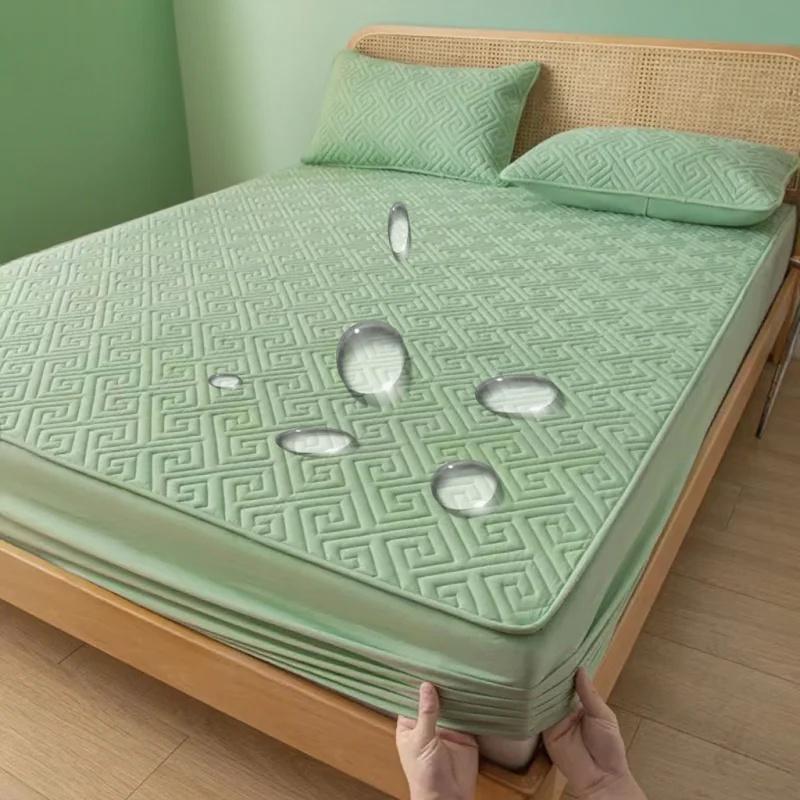 Waterproof Quilted Mattress Protector Cover, Fitted Sheet Waterproof Mattress Cover Cotton Quilted Mattress Pad Topper