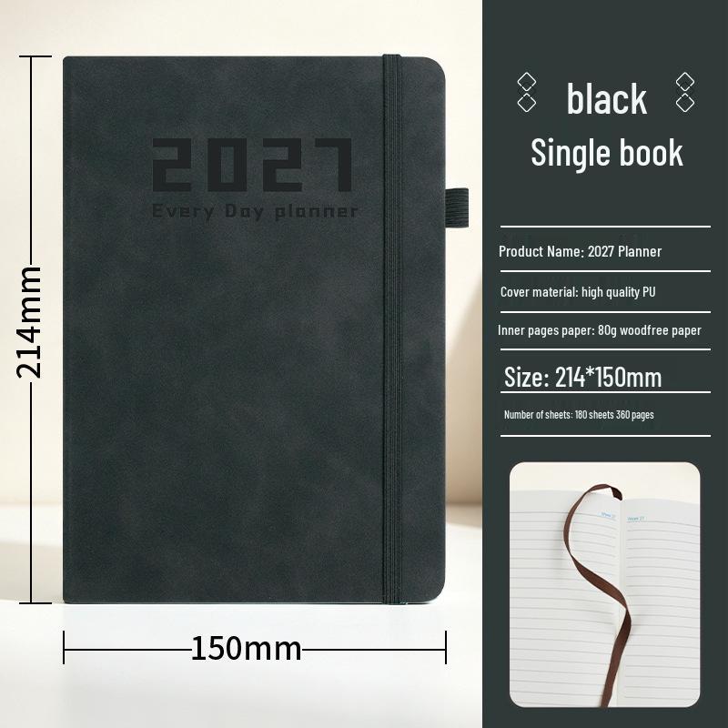 2027 Daily Planner: One Page Per Day, Premium Office Record Book with Chinese Inner Pages