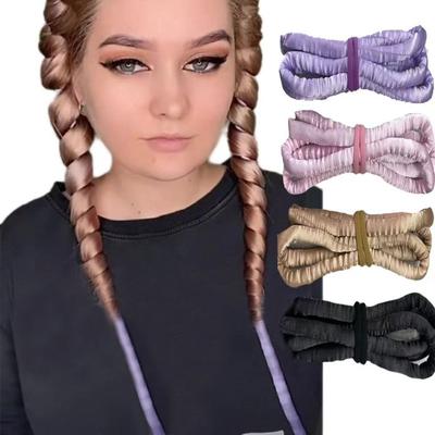 Fascia con bigodini senza calore, senza calore, in seta per riccioli, nastro per bigodini, fascia morbida per dormire, bigodini pigri, strumenti per acconciature