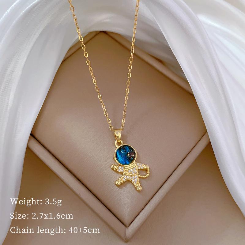 Planet Starry Sky Full Of Diamonds, Slightly Inlaid Design Temperament Shining Necklace Female, Simple Pendant