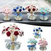 Car Dashboard Decor Ornament,Handcrafted Flocking Rose Flower Ornament,Multifunctional Car Home/Office Ornaments For Car Decor