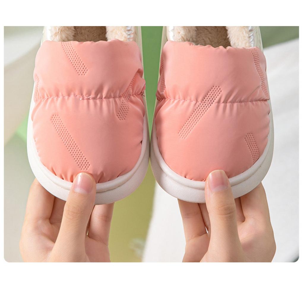 Children's Cotton Slippers Winter Bag Heel Waterproof and Anti Slip Small, Medium and Large Boys and Girls Thick Soft Sole with Plush Cotton Shoes