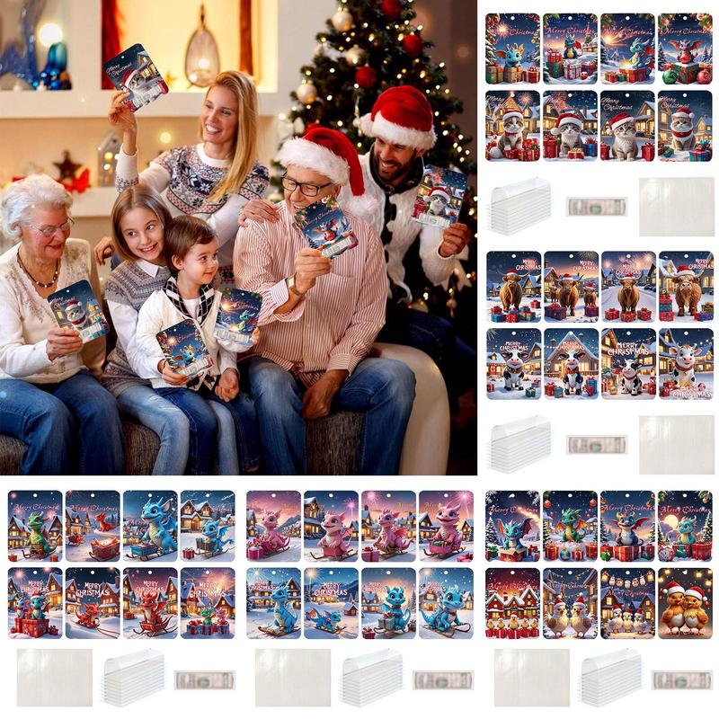 Christmas Money Holders For Cash 8 Pieces Cute Animals Christmas Tree Ornaments Funny Christmas Surprise Money Clip Money