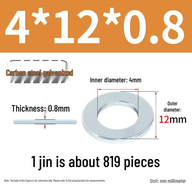 Oversized Thickened Galvanized Iron Flat Washer M2M3456810-M6