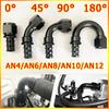 2Pcs 0 ° 45 ° 90 ° 180 ° AN4 6 8 10 12 Fuel Cooler Hose Connector Automotive Parts Connection Adapter Connector Automotive Parts