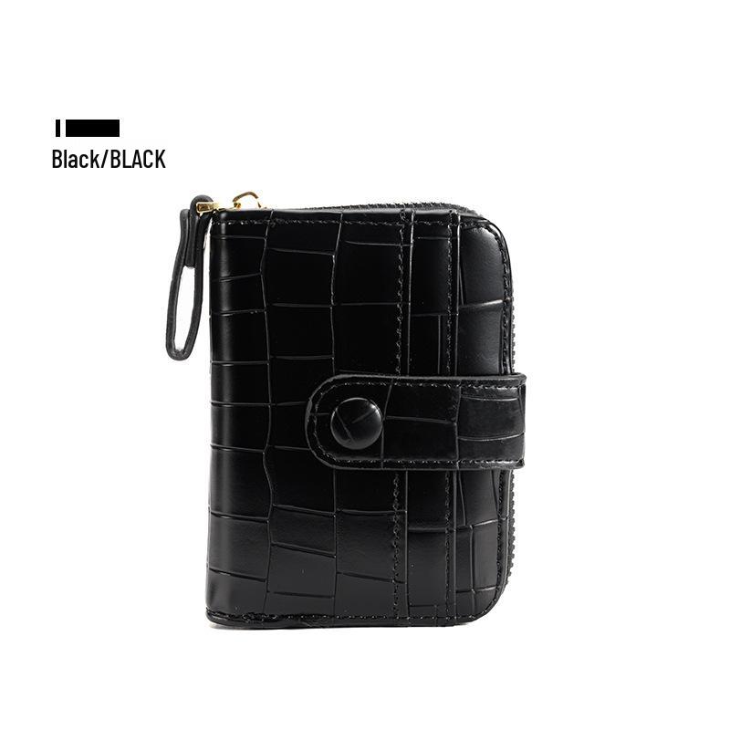 2024 Women's Crocodile Pattern Card Holder: Compact Accordion Wallet with Multi-Card Slots and Zipper