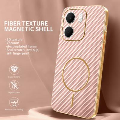Für Oppo A5x 4G/A5x 5G Handyhülle Carbonfaser-texturiert Galvanisierte TPU-Rückabdeckung