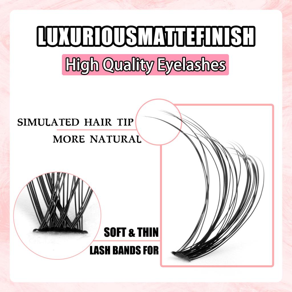 Diy Segmented Single Tuft Of Hair D Curve False Eyelashes 10-16Mm Thick Curled Eyelashes