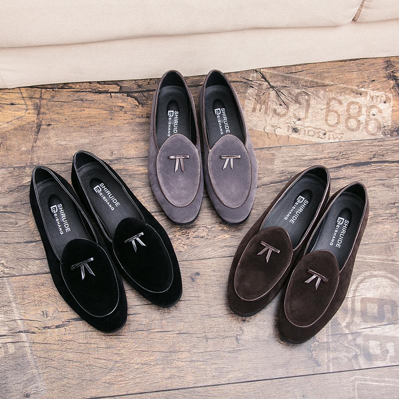 Fashion Men Fashion Dress Shoes European Styl One Step Comfortable Business Brand Le Fu Shoes Luxury Social Shoes Size 38-44 Men Shoes