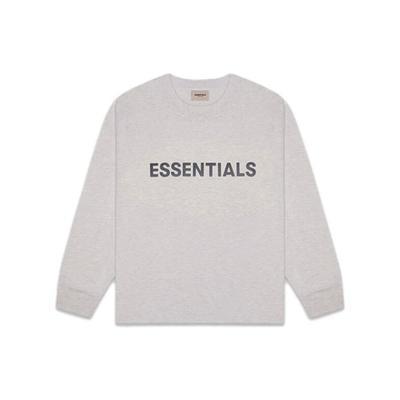 Fear of God Essentials Dlhý rukáv Tričko Ovsené Unisex Vrcholy Sivá 0125250500230260