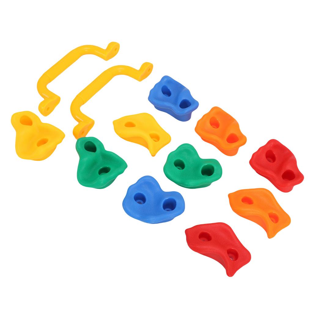 Rock Climbing Holds with Handles Mounting Hardware Multi Colored Rock Wall Climbing Kit for Indoor Outdoor