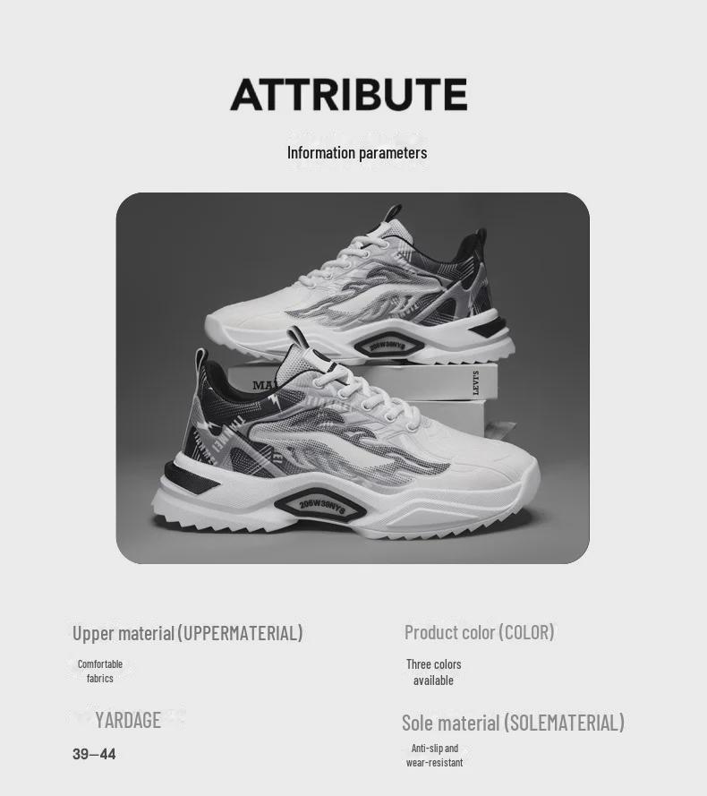 2024 Men's Breathable Mesh Sneakers - Thick-Soled, All-Match Running Shoes for Teens