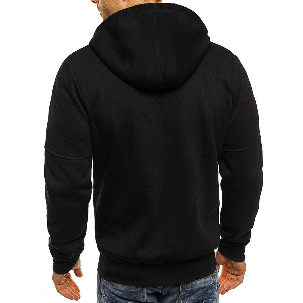 Plus Size Men's Zip Arm Hoodie: Autumn/Winter Sports Casual Sweatshirt Jacket