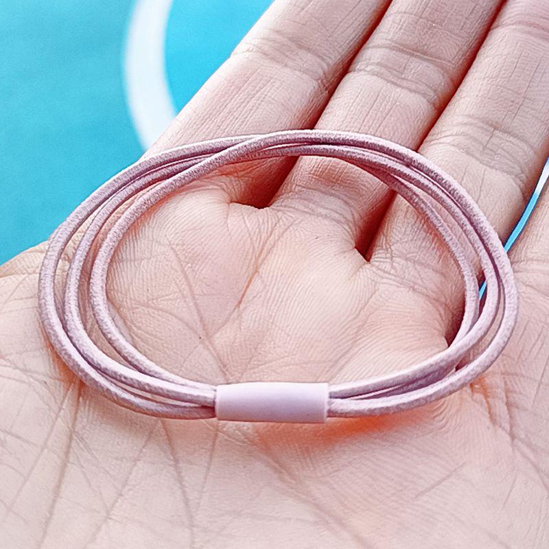 Korean Style Elastic Black Hair Ring - Three-in-One Colorful Rubber Band 