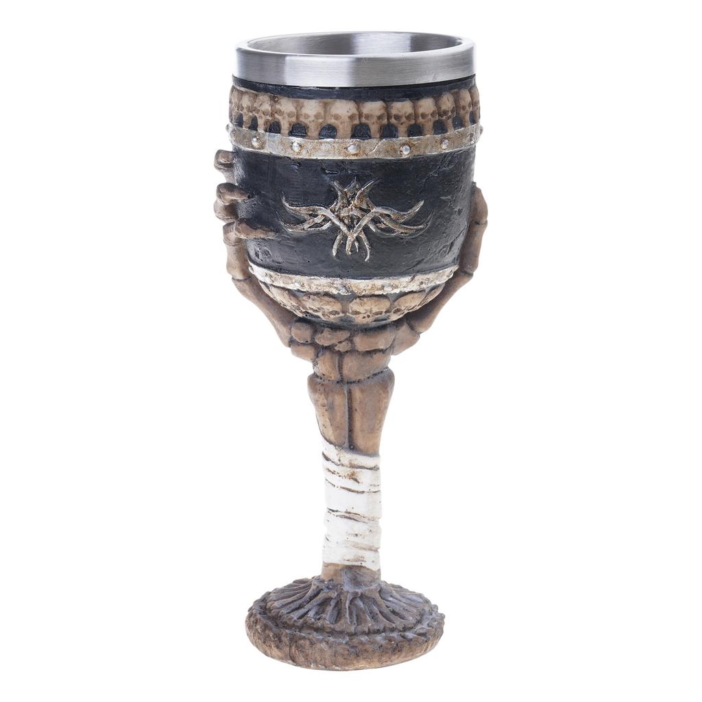 Skull Goblet Cups Resin and Stainless Steel Wine Glass Kitchen Drinking Cups and Mugs Christmas Halloween Birthday Gifts