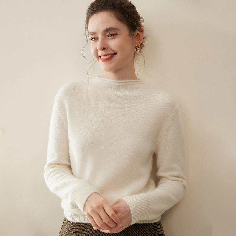 2025 Autumn/Winter Women's High Neck 100% Pure Cashmere Soft Knit Sweater - Thick, Skin-Friendly Inner Layer.