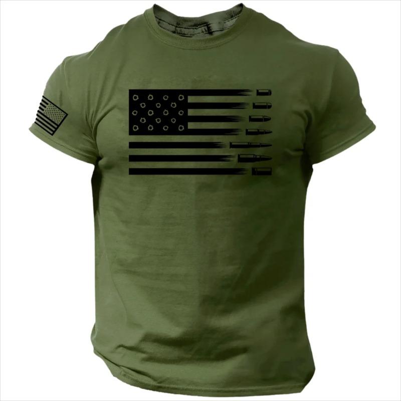 Print Military Patriotic Skull Dropped Men s T Shirt for Men T Shirt Oversized Short-Sleeved Sportswear Men Clothing Top Tees S