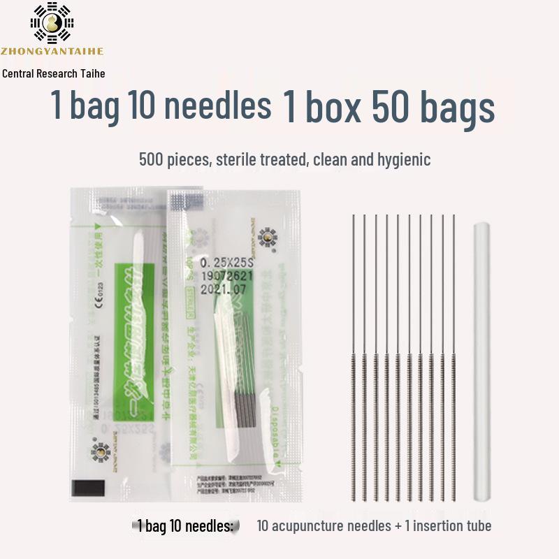 Zhongyan Taihe Sterile Einweg-Akupunkturnadeln, 500 Stück/Box, 10 Stück/Röhrchen, Stahl-Filiformnadeln
