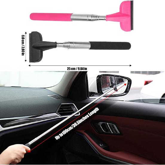 2Pcs Car Window Mini Squeegee, Portable Tiny Car Side Mirror Squeegee Retractable Car Windshield Wiper To 39.5 In Windshield Squeegee For Car Windows