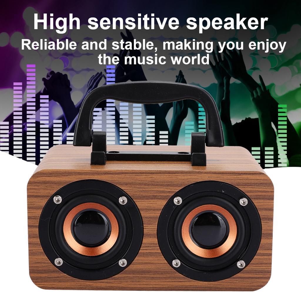 Retro Wooden Wireless   Speaker Portable Music Player for Mobile Phone PC