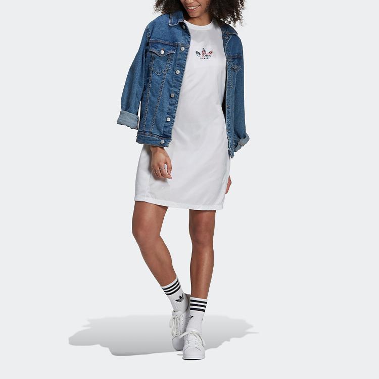 Adidas Originals Short Sleeved Dress Women's White GN3115