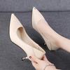 Zapatos De Mujer Women Fashion Pointed Toe Light Weight Beige Patent Leather Slip On Stiletto Heel Shoes Lady Sexy Pumps Ga686