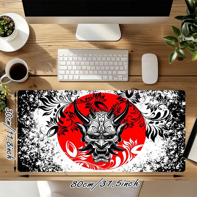 Japanese Demon Xl Gaming Mouse Pad Nonslip Rubber Base Stitched Edge Waterproof Desk Mat For Pc Laptop Gamer Office Computer Accessories C929100