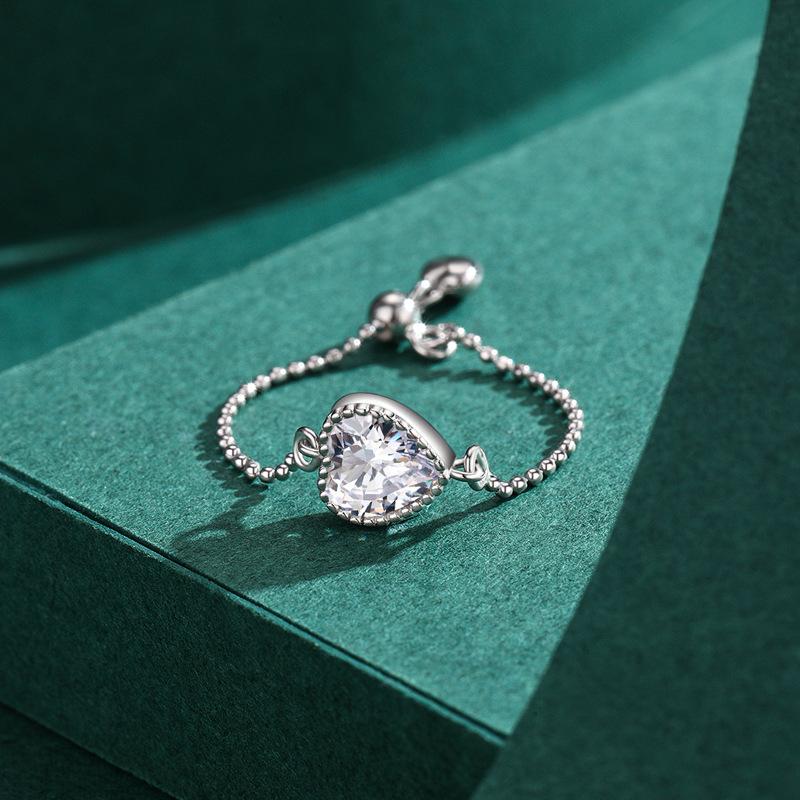 Tancise Classic 925 Sterling Silver  Zircon Ring Ladies Jewelry Wedding Promise Party Gift