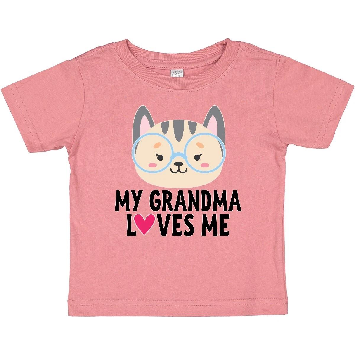 Inktastic Grandma Loves Me Outfit Baby T-Shirt Grandkids Girl Childs Clothing 130