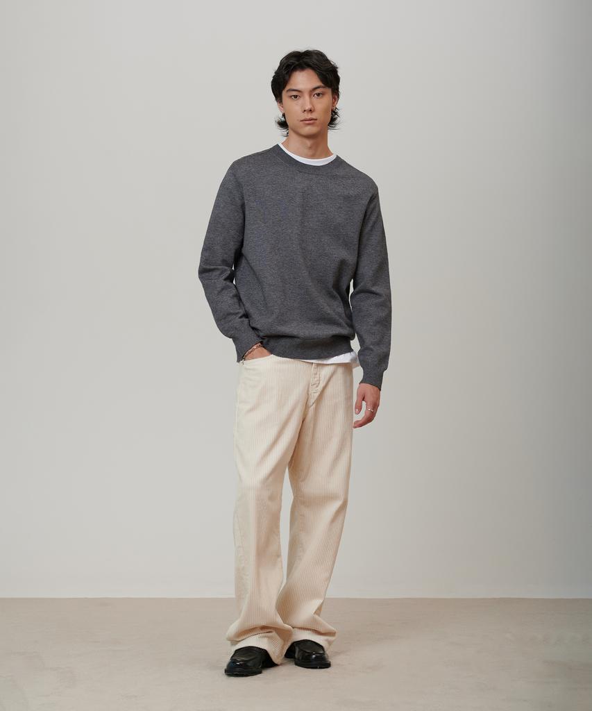 PINBLACK (Men) Corduroy Wide Pants Ivory