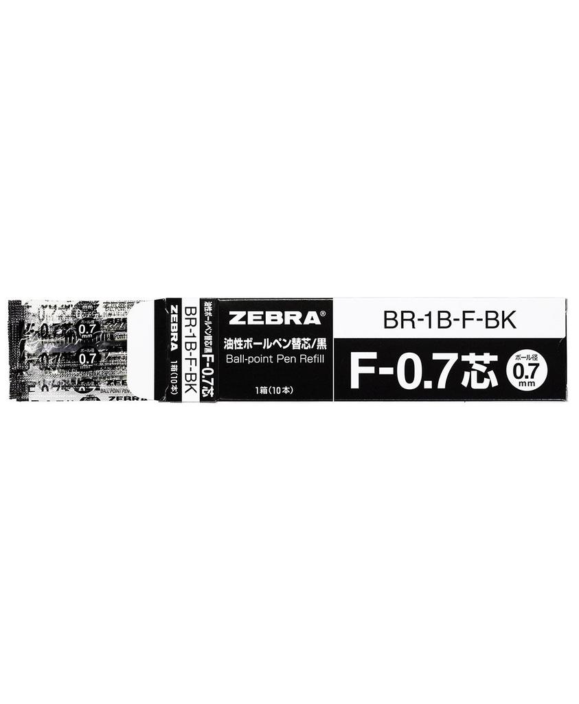 Zebra Kugelschreiber Nachfüllminen auf Ölbasis, F-0.7, Schwarz, 10er-Pack, B-BR-1B-F-BK